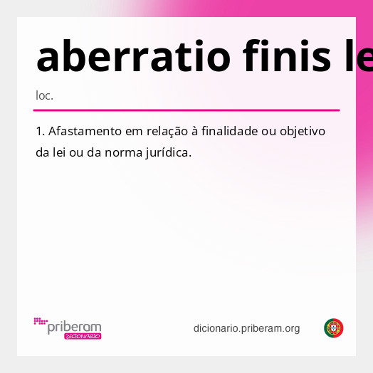 Significado de aberratio finis legis